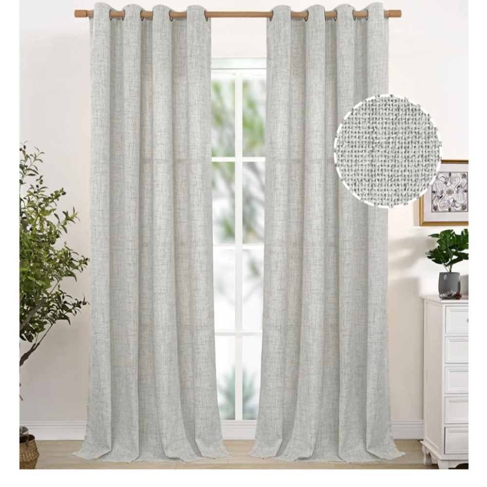 NWOT Gray Textured Curtains